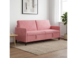 Vidaxl Sofa Com Armazenamento Rosa 192 X 78 X 87 Cm Poliéster