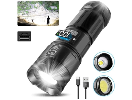 Lanternas Superbrilhantes Com Luz De Trabalho Cob Lanternas Táticas Led Portáteis De Alta Potência E Poderosas Para Emergências Acampamento Venisymlis