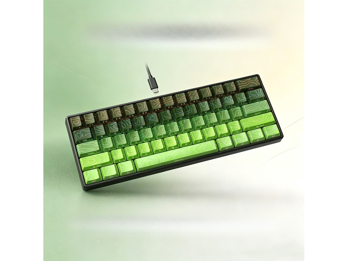 Teclado ultracompacto de 61 teclas com retroiluminação RGB, à prova d'água, ideal para PC, Mac, PS4 e Xbox One. Ciano Hexinyigjly