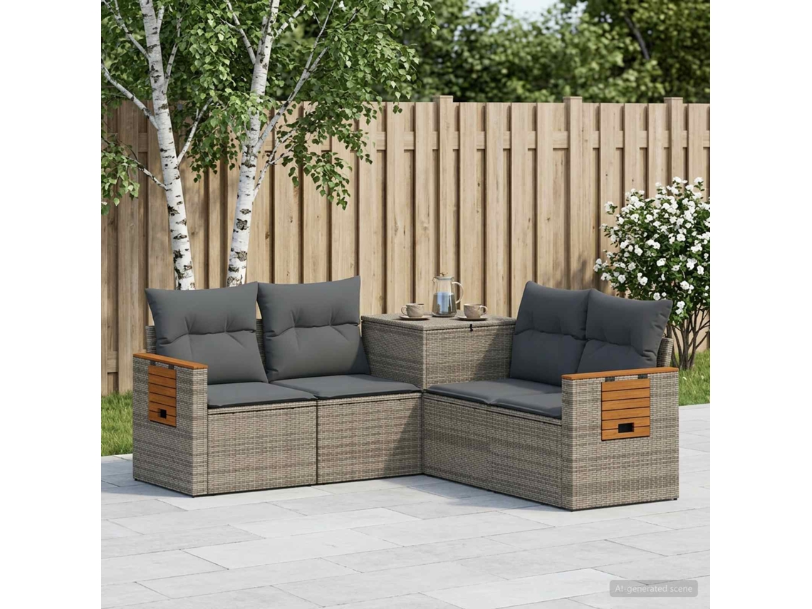 Vidaxl Conjunto De Sofás 5 Unid. Cinza E Cinza Escuro