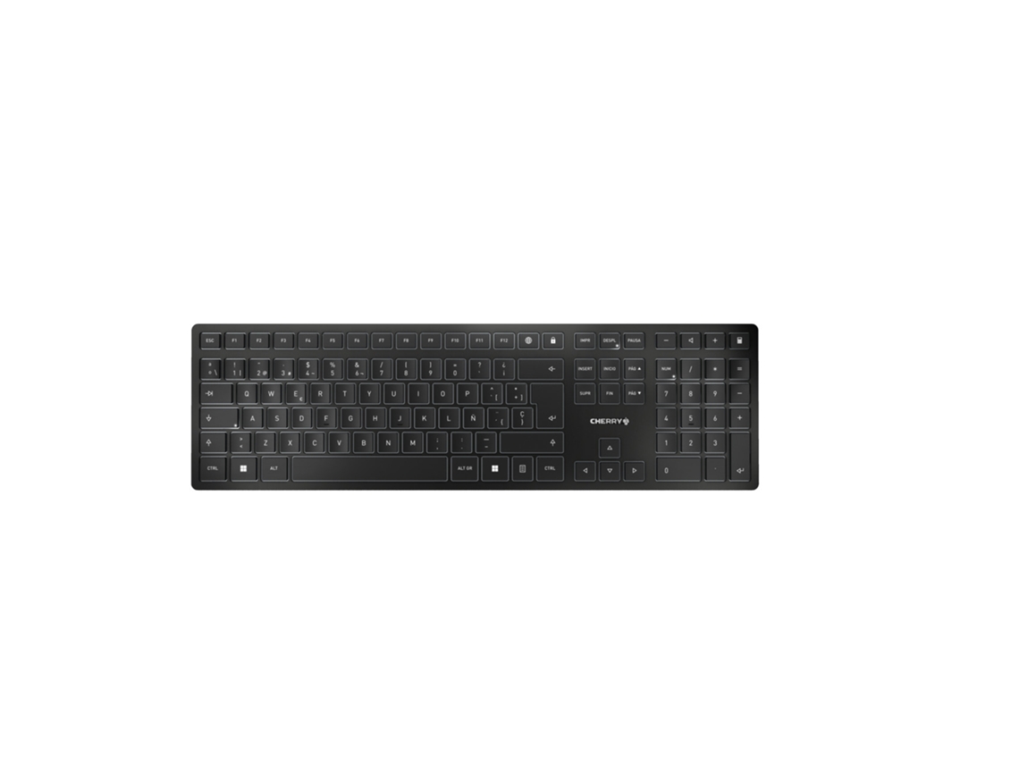 Teclado Bluetooth sem fio CHERRY Kw 9100 Slim Rf Qwerty espanhol preto