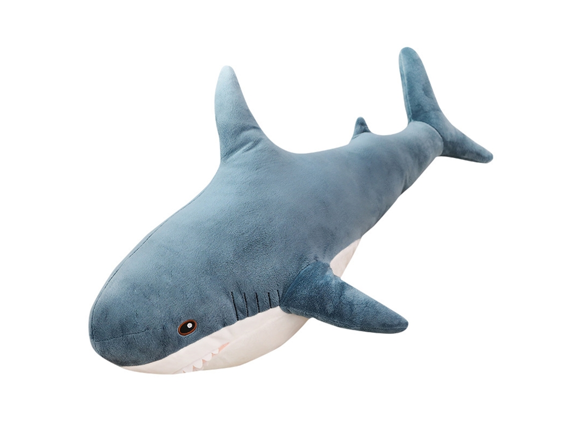 Pelúcia Tubarão Macio Almofada De Pelúcia Brinquedo Oceanico Presente Decorativo 45cm Azul
