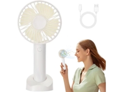 Ventilador Portátil Silencioso, Recarregável Via Usb, de Bolso, Mini, Pequeno, Elétrico, Branco BRILVIBERA
