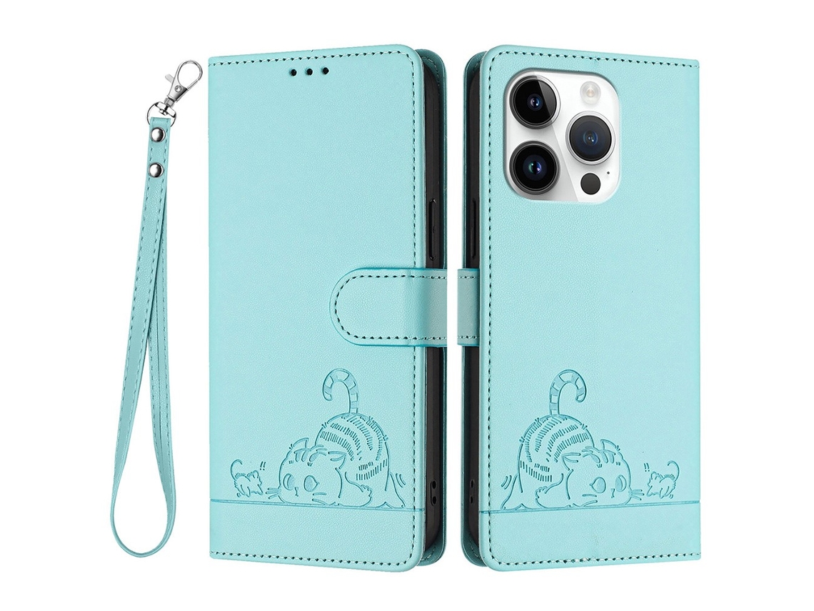 Capa Para Iphone 14 Pro Max Pele Sintética Verde