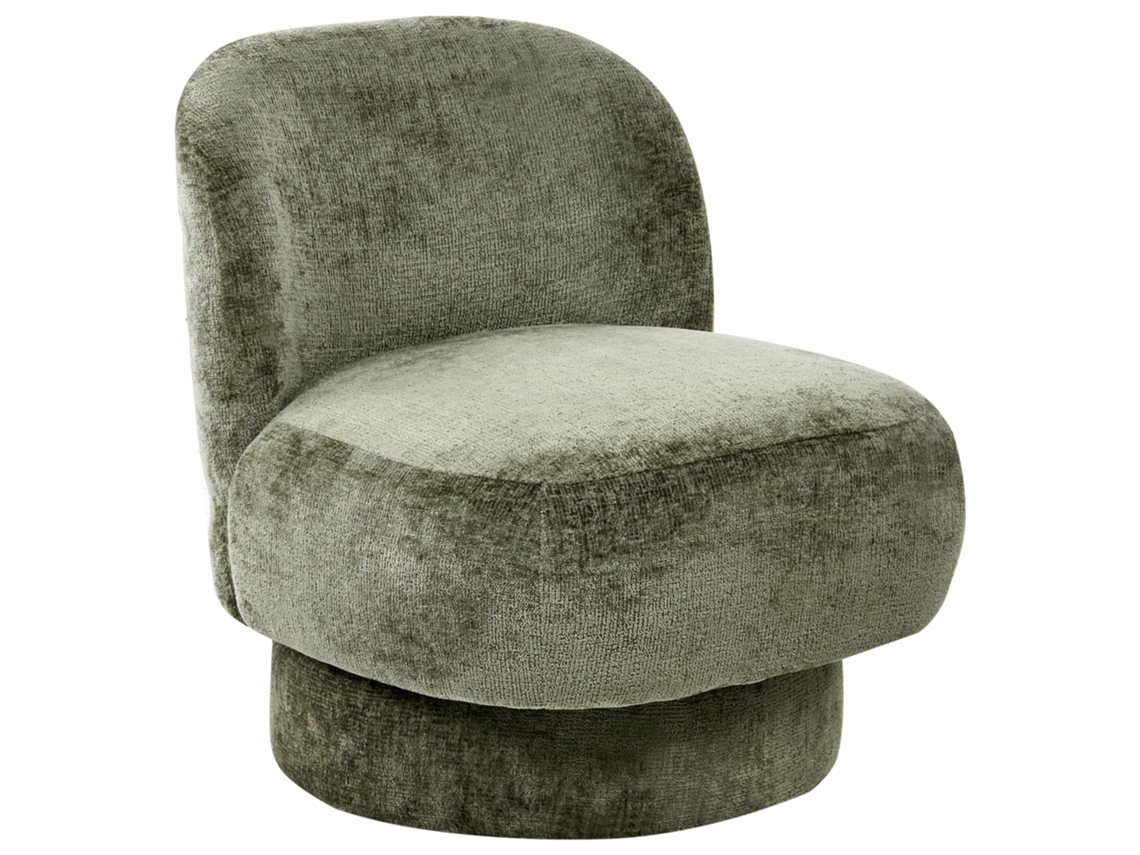 Poltrona giratória Beliani Aylo em chenille verde 60x70x65