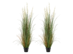Relva Artificial Vevor, 149,9 Cm, Juncos, Flores Em Vaso, Pacote De 2, Verde