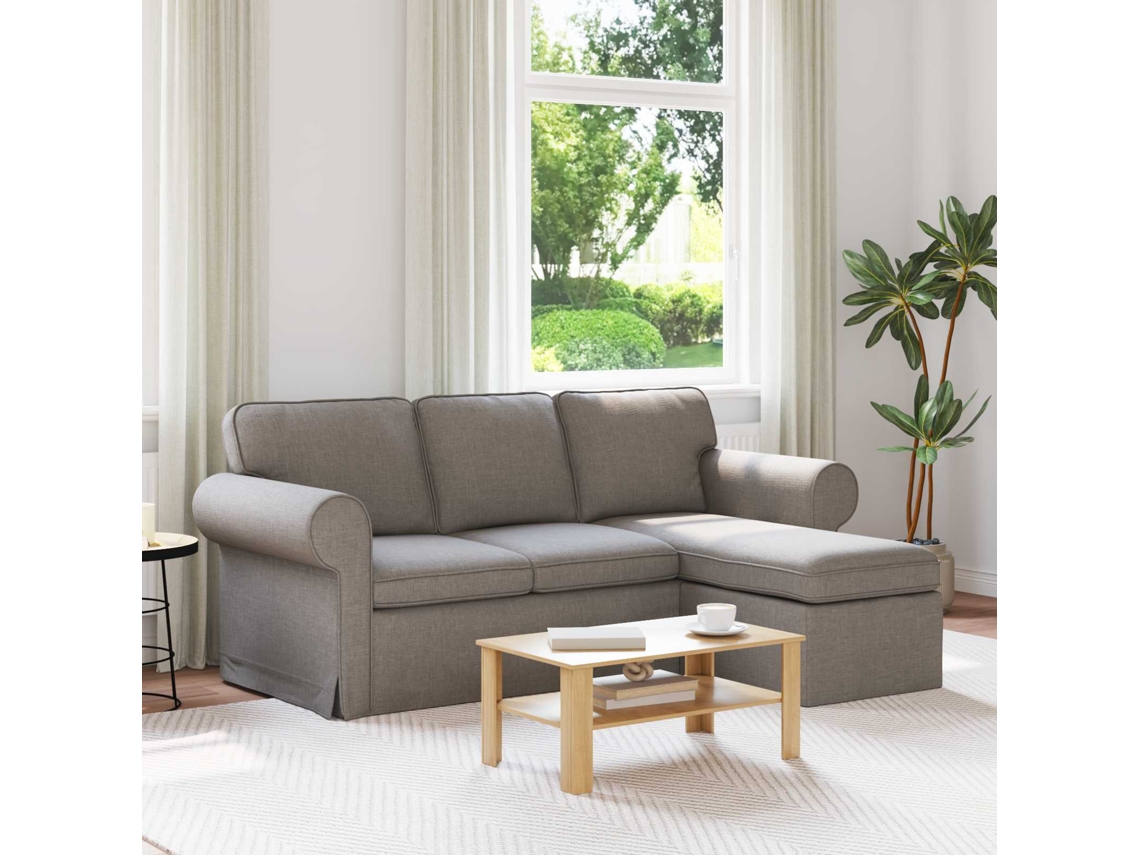 Vidaxl Sofá Cinzento-acastanhado 195 X 138 X 80 Cm Tecido
