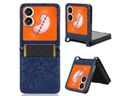 Capa De Couro Com Textura De Favo De Mel E Compartimento Para Cartão Para Celular Infinix Zero Flip