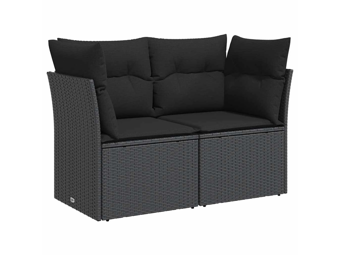 Maison Exclusive - Sofá De Jardim Com Almofadas, 2 Lugares, Vime Sintético Preto