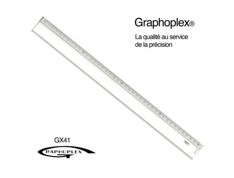 Régua transparente 1 bisel relevo 40 cm - Graphoplex cor