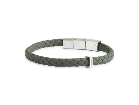 Bracelete Gémini Una Green M L Couro Nappa Italiano Aço Inoxidável 21 Cm Gemini