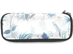 Tenho lápis e marcadores Superfresco Easy Tropic, com estampa de folha azul.
