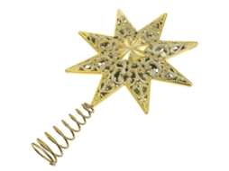 Enfeite Leve Em Formato De Estrela Para Árvore De Natal, Dourado, 30,00 X 20,00 X 5,00 Cm, Ideal Para Família E Amigos. Loja Olysi