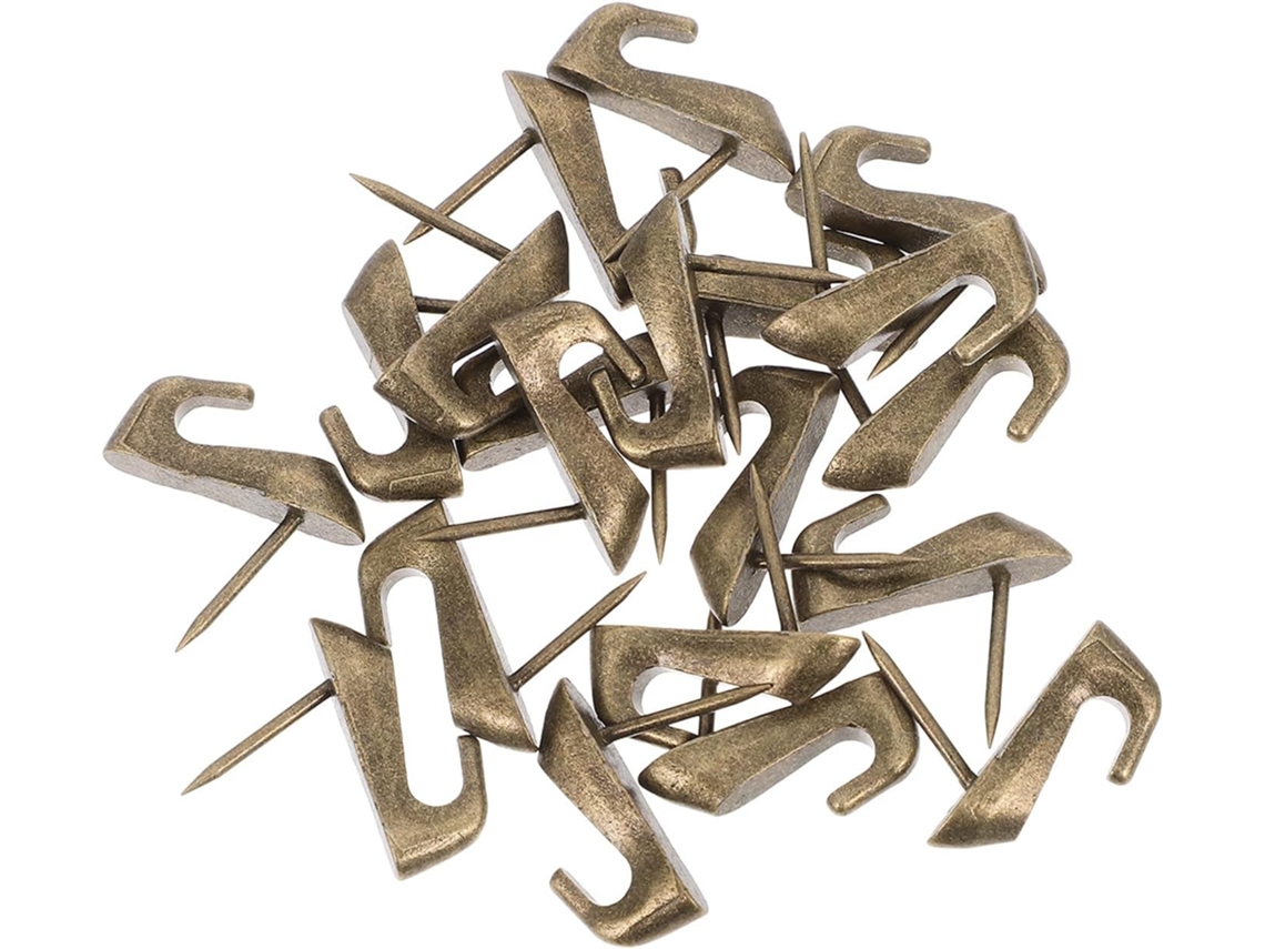 Ganchos metálicos multifuncionais Fuoyloo, 20 unidades, cor verde bronze antigo, ganchos de zinco duráveis para quadros.