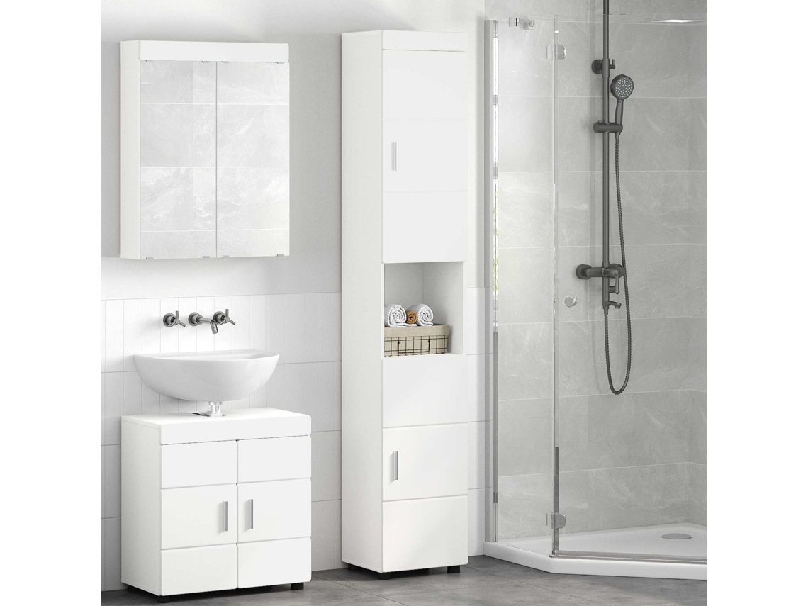 Vidaxl Conjunto De Armários Para Banheiro Tulum Branco