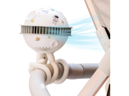 Ventilador USB portátil branco, ventilador silencioso para carrinho de bebê com tripé flexível, 4 velocidades ajustáveis, ventilador elétrico CXC