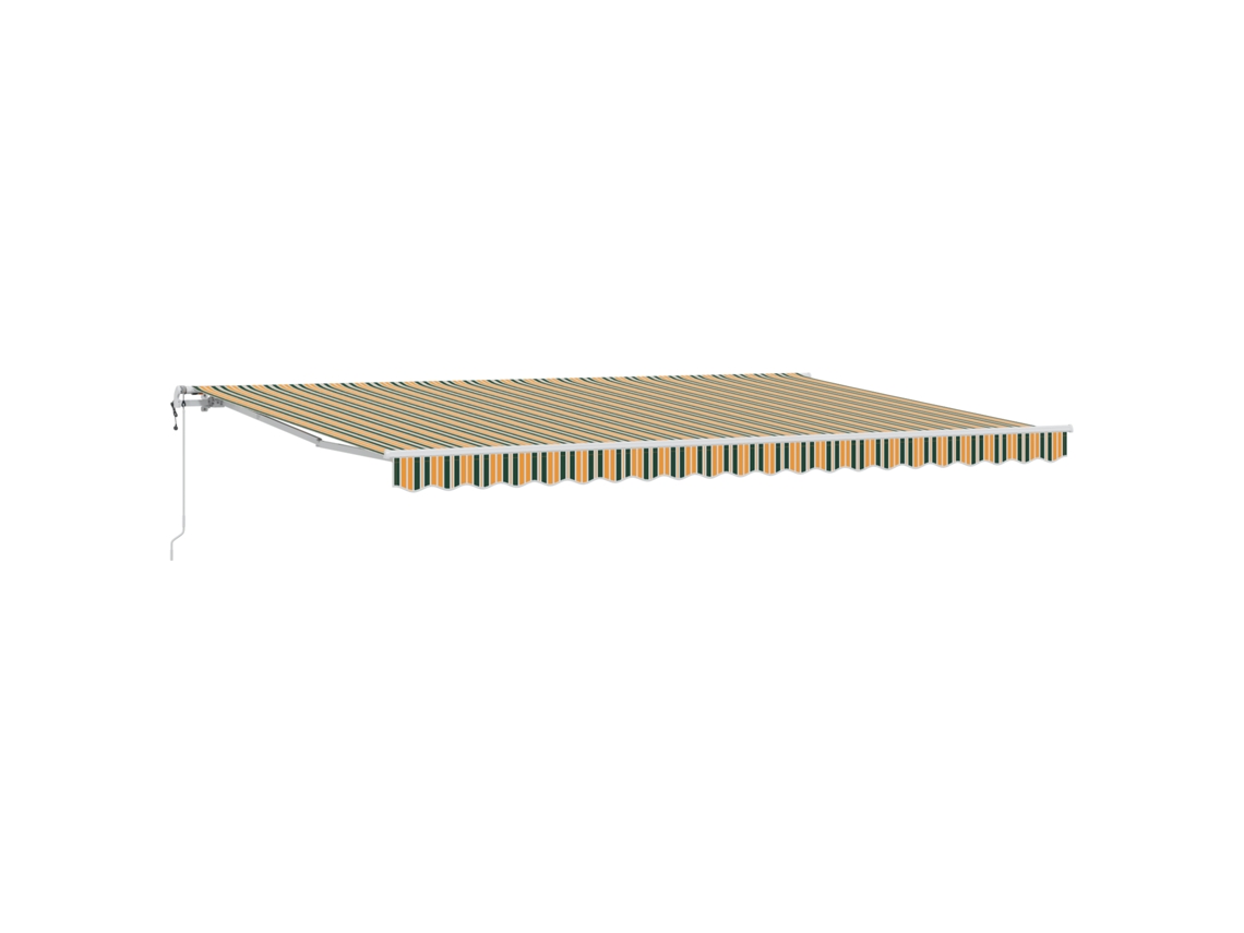 Toldo Retrátil Automático Verde E Amarelo Vidaxl Verde Poliéster (5 X 3 M)