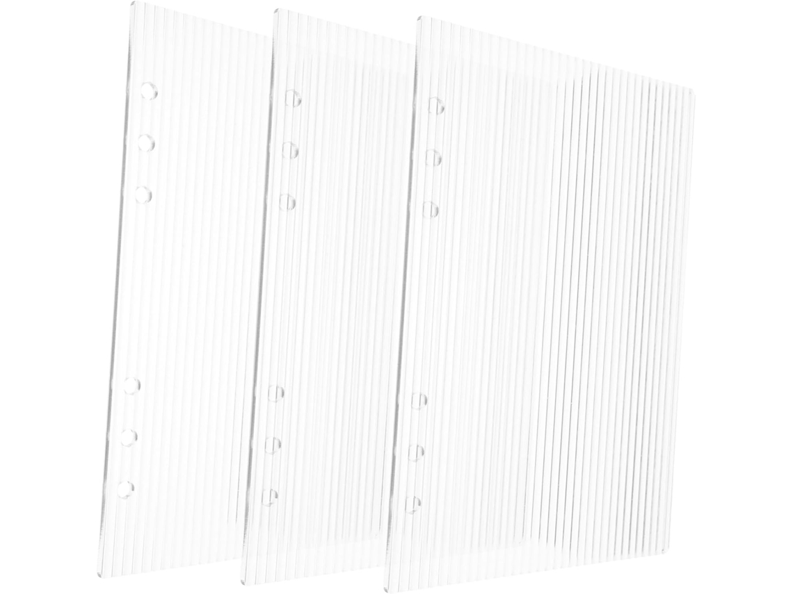 Organizador De Fichário Transparente Com 3 Peças, 6 Argolas, Compacto, Em Acrílico De Alta Transparência, Ideal