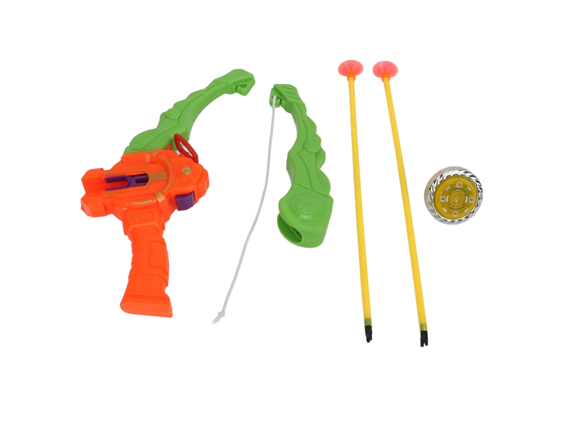 Arco e flecha Yui com ventosas e efeitos de luz para crianças, para uso interno e externo, laranja.