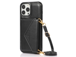 Suporte Casa Quedas Para Iphone 15 Pro Max Pele Sintética Preto