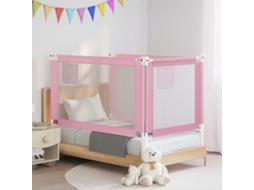 Vidaxl Barra De Segurança P/ Cama Infantil Tecido 140x25 Cm Rosa