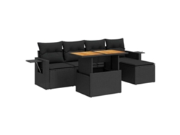 Garden Sofa Set, Garden Sofa Sets Vidaxl Preto Rattan / Vime (n/a)