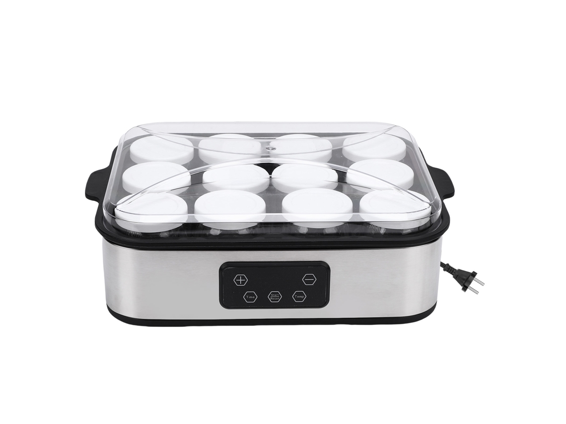 Laxiscreed Máquina De Iogurte 12 Xícaras Com Controle De Temperatura E Temporizador Para Uso Doméstico E Comercial
