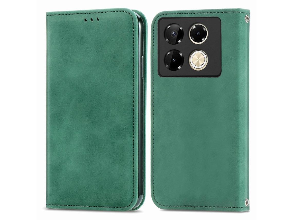 Capa De Celular Flip Magnética Em Couro Sintético Com Toque Retrô Para Infinix Note 40 Pro 4g