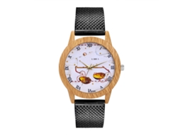 Reloj De Pareja De Cuarzo Con Esfera Redonda Y Correa De Acero Zhoulianfa Negro