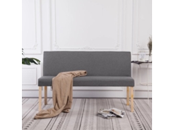 Vidaxl Banco 139,5 Cm Poliéster Cinzento-claro