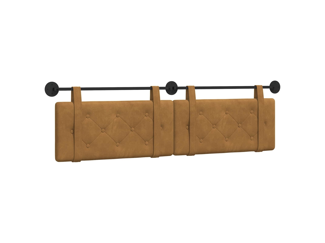 Conjunto 1 Cabeceira Suspensa Vidaxl Castanho Veludo (170 X 55 X 5 Cm)
