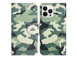 Capa Quedas Para Iphone 14 Pro Pele Sintética Verde