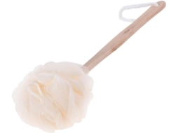 Escova De Banho E Corpo Homoyoyo Luffa Net Com Cabo Madeira, Esfoliante Para As Costas, Corda De Secagem