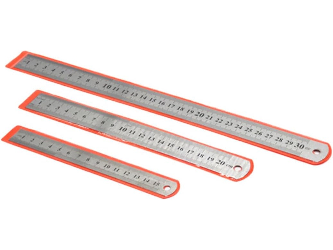 Régua De Aço Inoxidável Com Escala Dupla 150mm A 300mm, Conjunto De 3 Peças, Ferramenta De Desenho Precisa Para