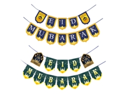 2 Conjuntos Decoração Eid Mubarak Bandeira de Ramadão para Festa Muçulmana NEVEANCE