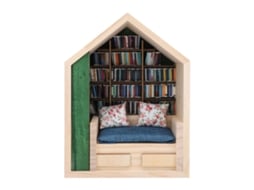 Estante de livros miniatura, artesanal, decorativa, para casa e escritório | S/MARCA