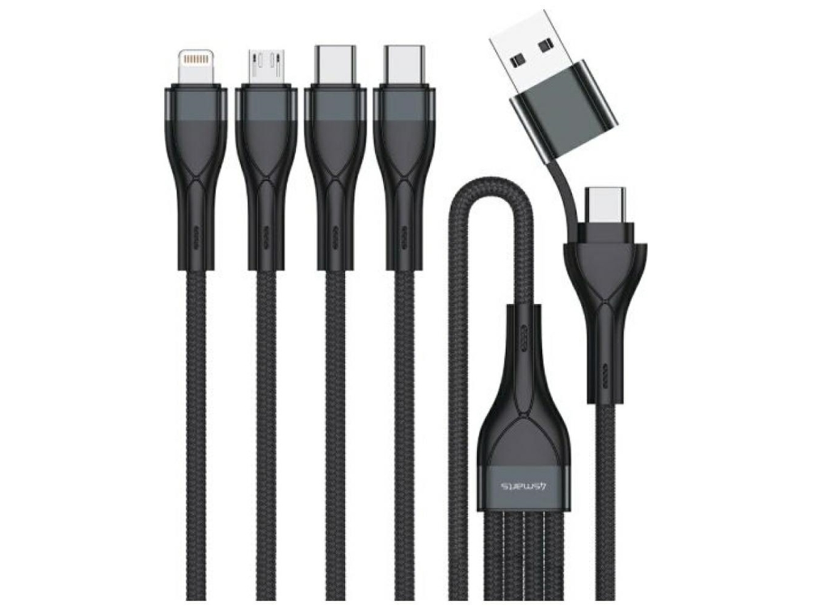 Cabo Usb C Usb A 4em1 1,2m Para Celulares Tablets Carregamento Rápido 4smarts