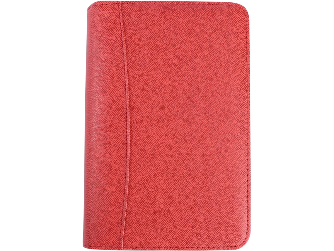 Caderno Orfofe A6 Com Calculadora E Zíper, Fichário De 6 Argolas, Bolso Grande E Porta Canetas Em Couro Sintético
