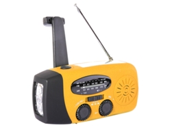 Rádio Solar de Sobrevivência com Dínamo de Manivela, Am/fm, Emergência Meteorológica Recarregável para Uso Doméstico, Campismo e Trilhas AQUAFORGE
