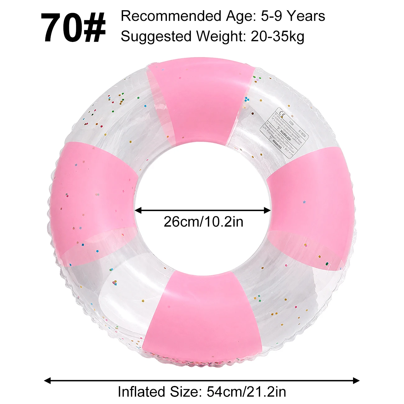 (70 Rosa) Boia Inflável Grande Listrada Para Piscina, Boia Gigante Premium Para Água