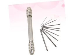 Furadeira Manual De Aço Com Cabeça Dupla E Brocas Pequenas,