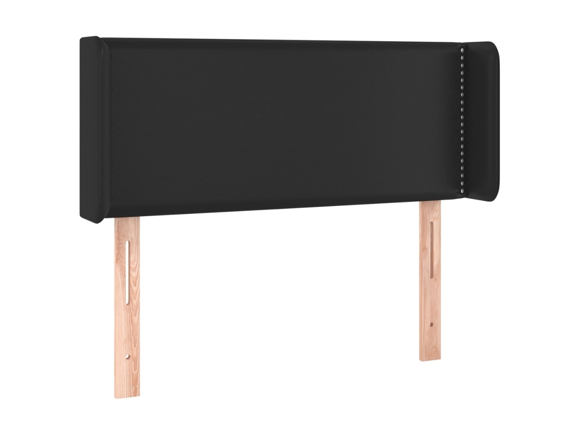 Cabeceira de Cama com Abas Couro Artificial 93x16x78/88 Cm Preto MAISON EXCLUSIVE