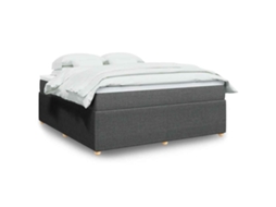 Vidaxl Cama Com Molas/colchão 180x200 Cm Tecido Cinzento-escuro
