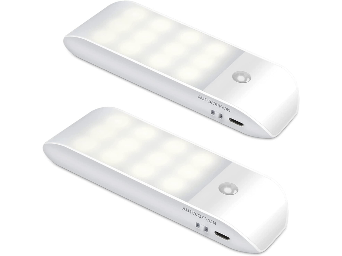 Pacote Com 2 Luzes Noturnas Led Recarregáveis ​​com Sensor De Movimento E Faixa Magnética Aquaforge