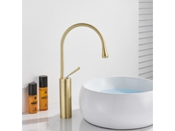 Misturador De Alta Pressão Dourado Com Alavanca Única Para Lavatório Do Banheiro
