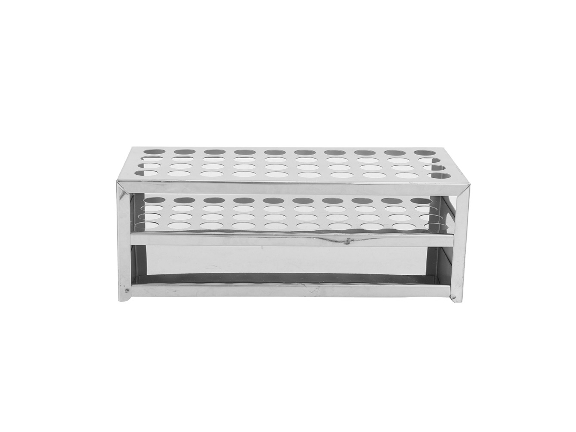 Suporte de Aço Inoxidável para Tubos de Ensaio Laboratorial 40 Orifícios 15.5mm Resistente a Ácidos