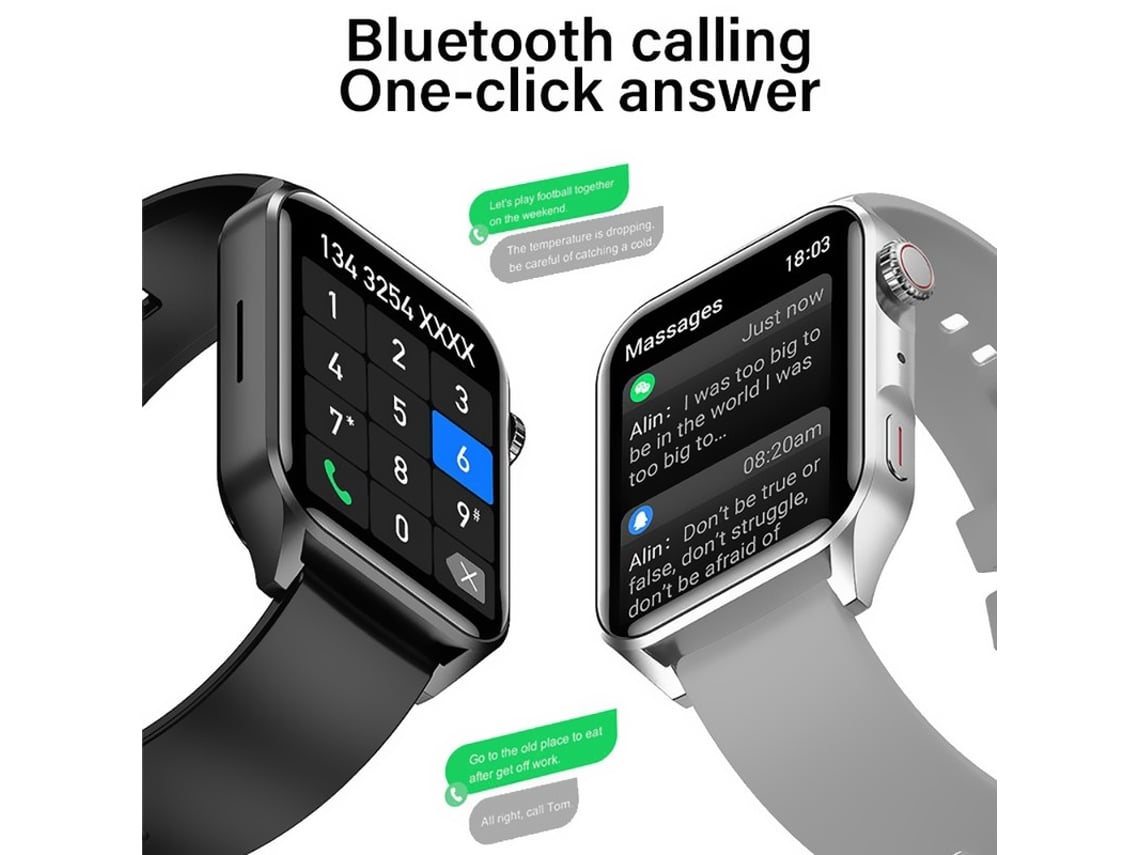 Relógio Inteligente para Homens Tela Hd de 1 78 Polegadas Chamada Nfc Bluetooth Preto