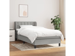 Vidaxl Cama Com Molas/colchão 90x190 Cm Tecido Cinzento-claro