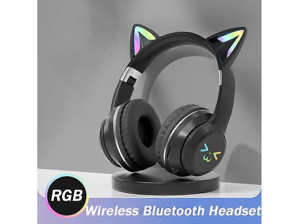Fones De Ouvido Bluetooth Com Cores Em Degradê, Sem Fio, Com Microfone, Dobráveis, Som Hi-fi Para Jogos, Compatíveis Com Cartão Tf, Cancelamento