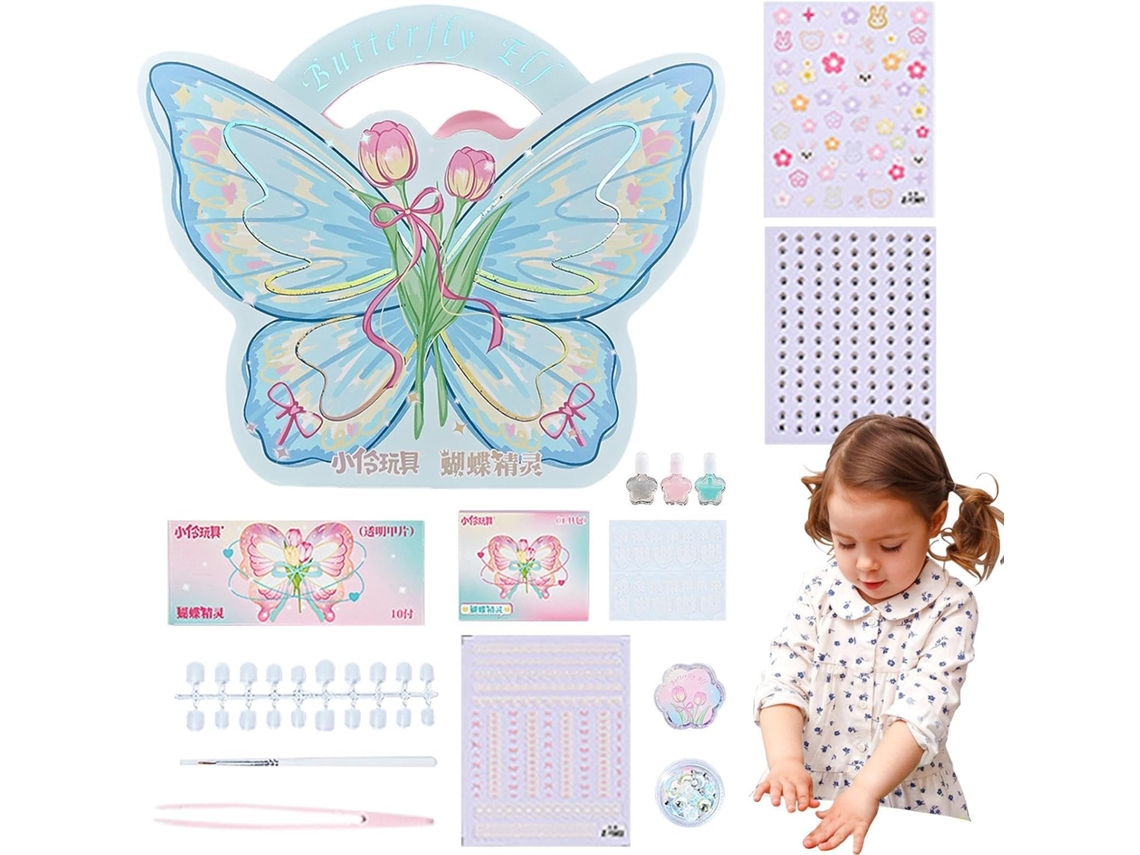 Conjunto de esmaltes para meninas, acessórios coloridos